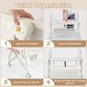 Baby Bassinet 5 in 1,Baby Bedside Bassinet with Diaper Changer, Mosquito Net, Mattress, Storage Layer, Can Be Stored in One Button Travel Crib (Beige)