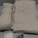 Neutral Pinch Pleated Linen Blackout Curtains 84 Inch Length 2 Panels Insulated Thermal Full Blackout Dual Layer Drapes for Bedroom Living Room Darkening Taupe Pinch Pleat Curtains with Hooks Rings (Burlywood Birch)