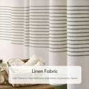 Linen Texture Shower Curtains for Bathroom Sage Green Boho Natural Striped Shower Curtain with Tassel 72W X 84L