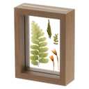 uxcell Wooden Pressed Flower Frame Handmade, 8x8 Inch Square Floating Picture Frame Double Glass Frame for Pressed Flowers Artwork Photo Frame Tabletop Display, Brown