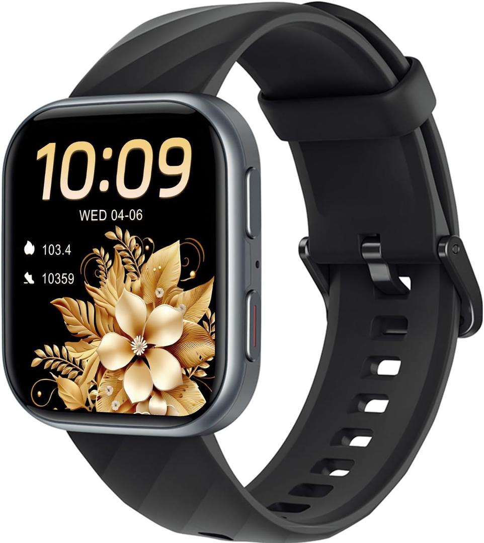 MorePro Health Fitness Tracker with 24/7 Heart Rate/Blood Pressure Monitor, Blood Oxy-gen/Sleep Tracking, 120+ Sports Activity Tracker, Smart Watch (Make/Answer Call) with Step Counter for Women Men (Gunmetal)