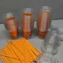 14 oz Maple Leaf Drinking Cups with Straws and Lids, Fall Party Decorations for Thanksgiving and Autumn Parties (60 Sets)