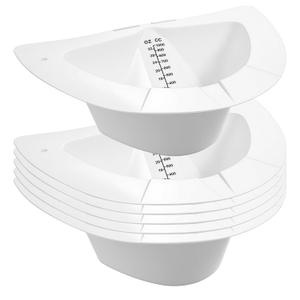 6 PCS Specimen Collector Pan Graduated Urine Hats for Toilets Fits Over Toilets and Commodes 32oz/1000cc Vomit Stool Sample Collection Kit Reusable