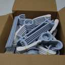 HGYZE Kid Hangers for Closet 50pcs, Blue Infant Clothes Hanger 11-14" Adjustable Plastic Baby Coat Perchas with Bear Hook, Non-Slip Children Outfit Hangars for Boy Toddler Newborn Teen Clothing