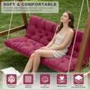 Porch Swing Cushions,Outdoor Cushions 3 Seater Replacement with Backrest, Waterproof Thickened Bench Cushion with Ties for Porch, Patio,Outdoor, Backyard and Garden (Wine Red 40 * 40 in), 40x 40 inches