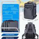 ECOHUB 17" Small Travel Backpack, United Airlines Personal Item Bag 17x10x9 with 16 Pockets, Water Resistant Rucksacks Fit 15.6" Laptop, AirTag Pocket, Lightweight Casual Daypack, 25L, Grey Green