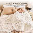 IKALIFE Cozy Bubble Faux Fur King Blanket for Bed, 90x108 Cream