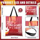 Hosuly 15 Pcs Holy Spirit Confirmation Gift Bags Pentecost Catholic Tote Bag Religious Reusable Non Wove Gifts Supplies with Handles Christian Party Favor for Baptism Party Rcia Decoration