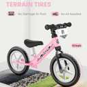 besrey Toddler Balance Bike 2 Year Old: Sturdy All-Metal Frame + 12" Auto-Light Wheels & Bonus 4 Stickers + Customize Plate, Toddler Bike with Adjustable Seat for Kids 2-5 Gift Bike for Boys Girls
