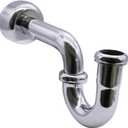 Westbrass D400-1-26 1-1/2" OD 17 gauge P-Trap with High Box Flange, Polished Chrome