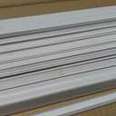 Cordless Vinyl Mini L Blinds 42" W x 64" H, 1" Slat White Horizontal Windows L Blind for Door, Shades, Camper, Light Filtering, Interiors, Arrive 1/2 Inch Narrower Indoor