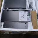 IDEALHOUSE Fluted Vanity Desk with Mirror and Lights, 45" Makeup Vanity with Large Cabinets, Drawers, Dressing Table with 3 Color Lighting Modes, Built-in Charging Station for Bedroom, Black