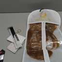 Long Straight Blonde Wigs Human Hair with Bangs Layered Breathable Comfortable Natural for Women Party Use (Strawberry Blonde(6344-8),24 iNCH)