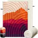 hotkoko Outdoor Camping Blanket, Warm Thick Camp Blankets with Sherpa Lining Soft Fleece Camping Blanket Puffy Camping Quilt for Cold Weather Traveling, Stadium, Hiking, Picnics