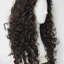 Black Curly wig Costume Wig Long Curly 28inches Synthetic Wigs Costume Halloween adult men (Natural Black)