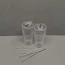 20oz Ribbed Glass Tumblers with Lids & Straws, Ideal for Iced Coffee, Cocktails & More - Includes Cleaning Brush (2pack)