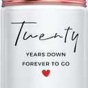 2 x 20 Year Anniversary Candle Gifts, Best 20th Wedding Anniversary Couple Her Him Wife Husband Women Gifts
