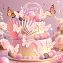 2 x Balls Cake Toppers Butterfly Cake Topper Rose Gold Cake Decorations
