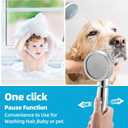 Marbrasse High Pressure Shower Head, 3-Settings Handheld Showerhead with ON/Off Full Shutoff Push Button and Switch to Control Flow, Angle-Adjustable Water Saving Body Sprays(Chrome)