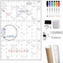 Dry Erase Wall Calendar 3 Month Calendar - Blank Undated Reusable Quarterly Calendar - Whiteboard Premium Laminated Poster - Laminated Office Jumbo 38x26 Inches Wall Calendar (Vertical)