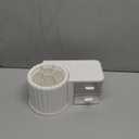 LETURE Rotating Office Desk Organizers and Accessories with 2 Drawer, Pencil Pen Marker Holder for Desk, Desktop Storage Organizers and Accessories for Office Home Art Supplies (White)