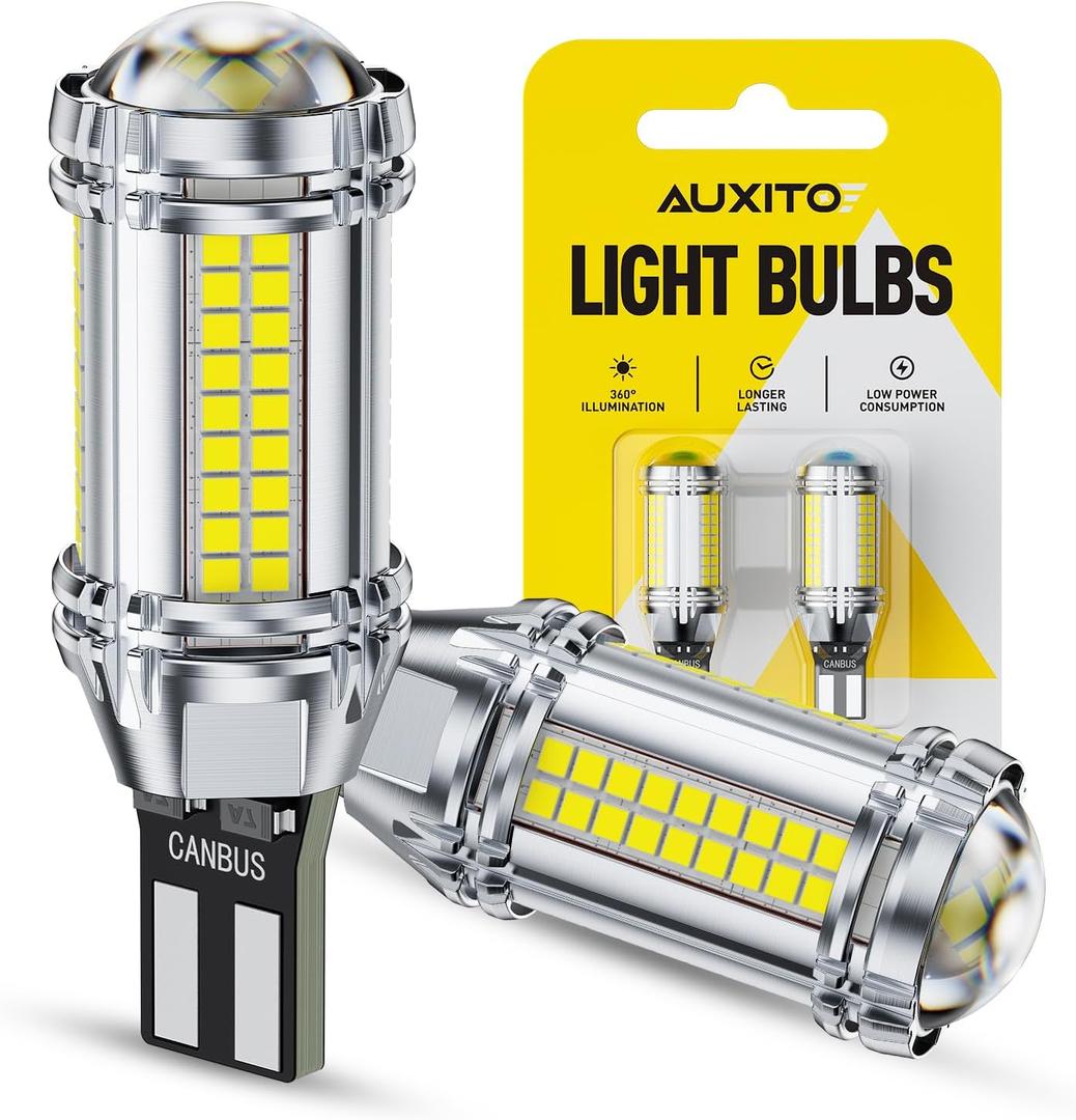 AUXITO 921 LED Bulb Reverse Lights, 600% Super Bright 912 T15 led Backup light, CAN-Bus Error Free 906 922 W16W LED Bulbs for Reverse Back Up Marker Lights, 6000K White, 2 Pcs