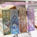 4PCS Fantasy Art Bookmarks, 5"  1.5" PVC Stained Glass Art Book Marker, Romantasy Inspired Bookish Gifts for Book Lovers