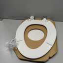 Mayfair Linden Slow Close Toilet Seat, Non Slip Heavy Duty Wood, Easy Install, Elongated, White