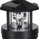 Solar Lighthouse Light with 360 Rotating Beacon, 4.33 x 4.13 in Outdoor LED Garden Decor, IP44 Waterproof, Dusk-to-Dawn Light Sensor for Yard, Patio, Balcony, Fence