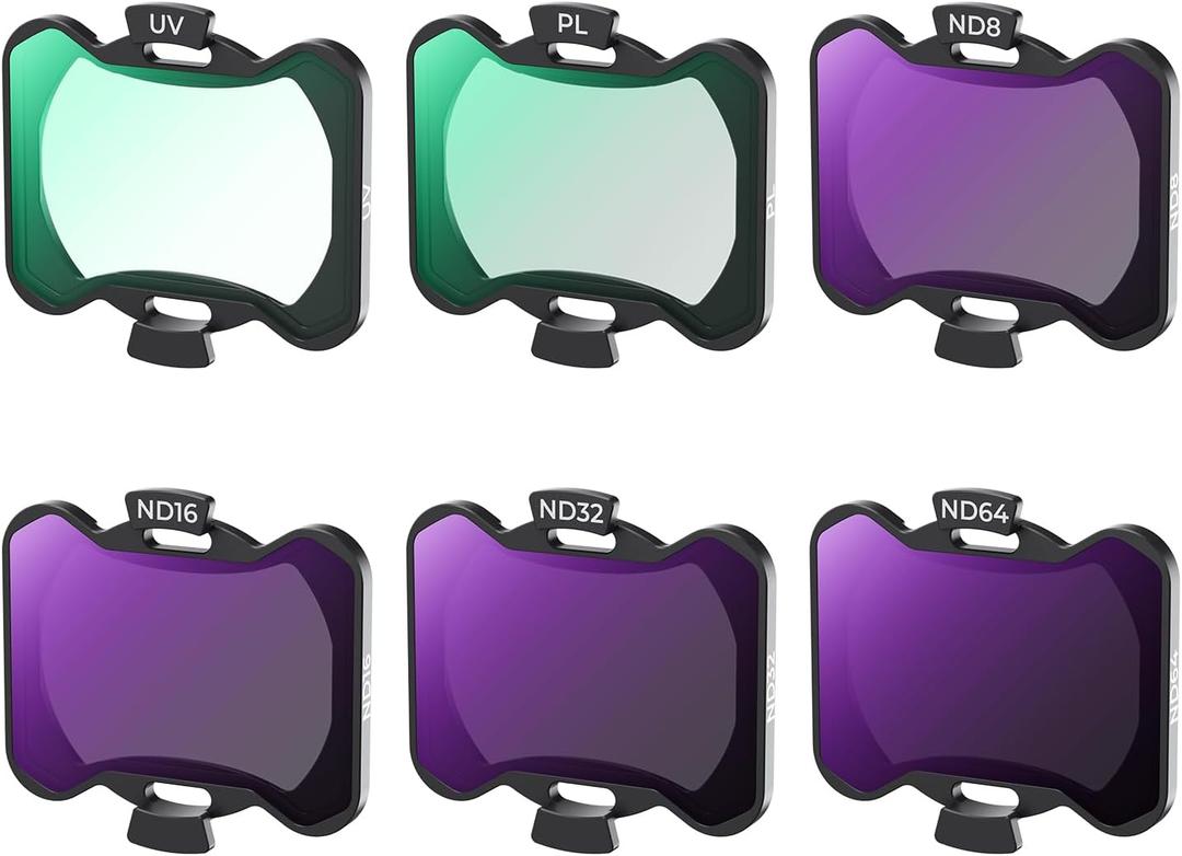 K&F Concept Avata 2 Drone UV PL ND Filters Kit (6 Pack), UV PL ND8 ND16 ND32 ND64 Filter Compatible with DJI Avata 2, Drone Accesorries with 28 Multi-Layer Coated/Gimbal Safe