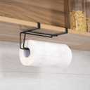 T.R.Sani. Black Paper Towel Holder Under Cabinet, Over The Cabinet Door Paper Towel Holder- Stainless Steel, Black