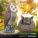 Solar Bird Repellent, Owl Decoy Bird Deterrent Devices Outdoor with Flashing Eyes & Realistic Sound & Rotating Head, Intelligent Animal Repeller for Home, Garden, Patio, RV, Halloween