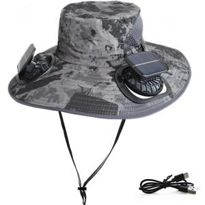 Solar Fan Hat, GrayscalePrinting (Gray)