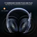 EKSA E1000WT Wireless Gaming Headset,2.4GHz USB Gaming Headphones with Microphone for PC, PS5, PS4, Nintendo Switch, 7.1 Surround Sound Headset, RGB Light, Ergonomic Design for Birthday Gift