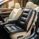 CORRIDOR Genuine Leather Seat Cushion for Car - Handmade - Relieve Hip, Pressure and Sciatica Pain - Ideal for Lower Back Pain - for Office Chair and Car Seat (Premium Black, Seat + Backrest)