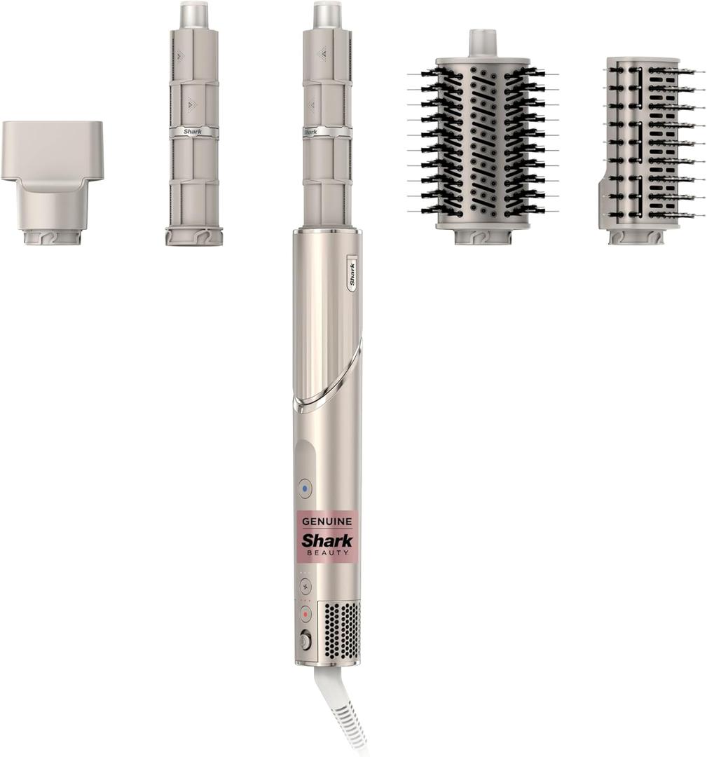 Shark HD430REF (Refurbished) FlexStyle Air Styling & Drying System, Powerful Hair Dryer Brush & Multi-Styler with Auto-Wrap Curlers, Paddle Brush, Oval Brush, Concentrator Attachment, Stone 