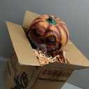 Halloween Animatronics Swinging Pumpkin, Hanging Animated Decorations with Motion Sensor, Creepy Sound, Scary Move, Light Up Eyes, Haunted Decor Horror Spooky Prop for Indoor, Outdoor, Yard Lawn