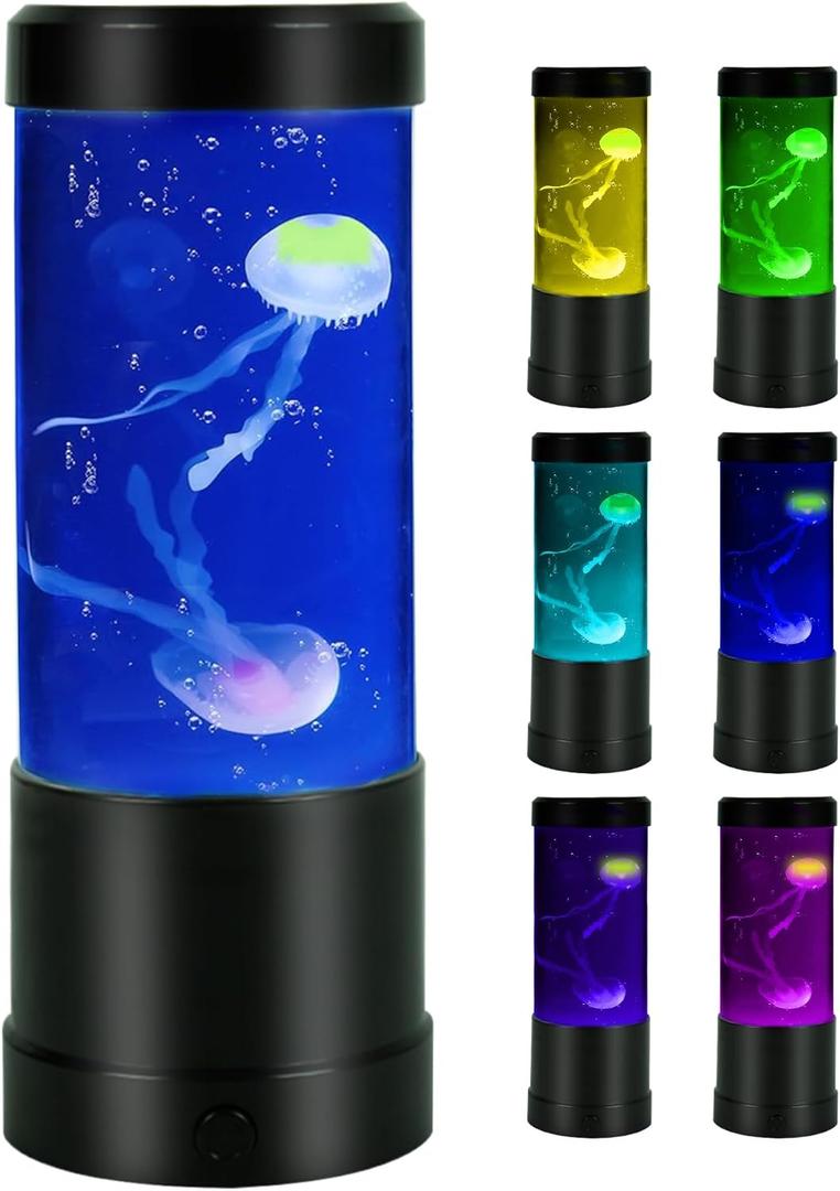Jellyfish Lamp, Led Fantasy Jellyfish Light with Auto Color Changing, Mood Lighting USB Aquarium Night Light Decorations for Home Office Decor Great Gifts for Kids (9 inches)