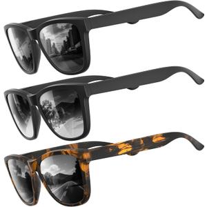 Polarized Sunglasses for Mens Womens - Fashion Men Sun Glasses Shades for Driving Fishing Lightweight UV Protection (Black/Gradient Black/Black)