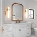 AIJIASI Gold Bathroom Wall Sconces Set of 2: 18 Inch Modern Sconces Wall Lighting 18W LED Dimmable Wall Light with Acrylic Lampshade, Brushed Gold Sconces for Bedroom Living Room Hallway (Hardwired)