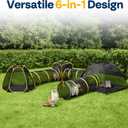 VIVOHOME 6-in-1 Outdoor Cat Enclosure with Playhouse, 2 Tents & 3 Tunnels - Portable Cat Playground with Leash and Mint Ball for Indoor/Outdoor Use, Yard Balcony Camping Safety