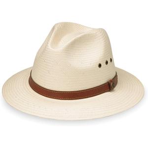 Wallaroo Hat Company Mens Avery Fedora  UPF 50+ Sun Protection, Wide Brim Sun Hat, Packable Design and Adjustable Size (Medium-Large, Natural)