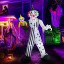 10FT Tall Halloween Giant Inflatable Clown Blow Up with Built-in LED Lights Dot &Stripes Inflatable Magic Laugh Terror Clown for Halloween Party,Outdoor Lawn Patio Garden,Indoor Courtyard Decoration
