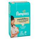 Pampers Swaddlers Diapers, Size P1 (<6 Ibs), 27 Count, Hypoallergenic, Absorbent, Keeps Baby Dry and Comfortable, Skin Safe Disposable Preemie Diaper