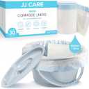 JJ CARE Bedside Commode Liners with Absorbent Pads - Pack of 30 Commode Poop Bags Liners 16"x21" Adults' Portable Bed Pan Toilet Chair, Disposable Toilet Bags for Bedside