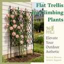 Garden Trellis Frame for Climbing Plants Outdoor | 65 Inch PE-Coated Metal Pipes & Plastic Grids Rose Wall Trellis | Rustproof Privacy Screen Plant Support Frame for Flowers Vines Vegetables Indoor