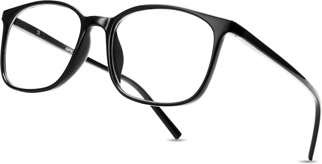 Gaoye Blue Light Blocking Glasses Women/Men, Computer Gaming Fake Eyeglasses Anti UV Ray-Spring Hinge (**Black)