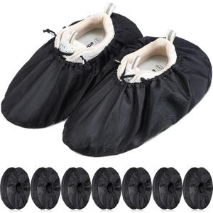 Frienda 8 Pairs Non Slip Reusable Shoe Covers Waterproof Boot Covers for Household Carpet Floor Protection Machine Washable (X-Large)
