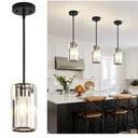 3-Pack Black Pendant Lights Fixtures,Crystal Pendant Lighting