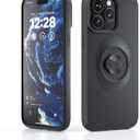 Bike Phone Case  Compatible with iPhone 16 Pro, Slim Shockproof Cover with Secure Lock-in Design, Fits Quarter-Turn Mounts Using Garmin-Style Interface Black